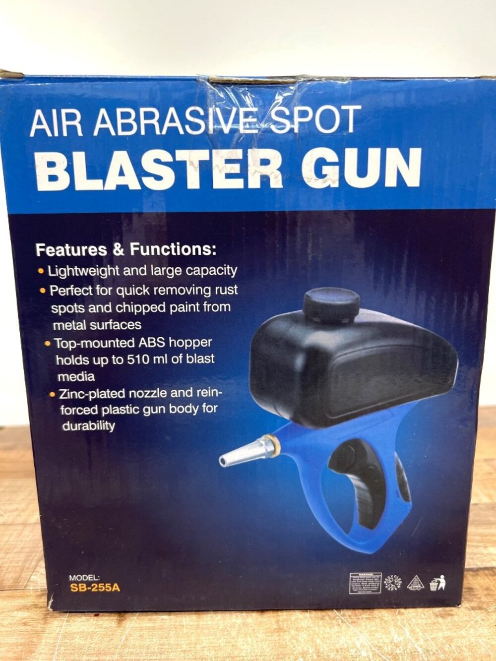 Air Abrasive Spot Blaster Gun With 510ml Hopper Capacity Paint, Rust Removal